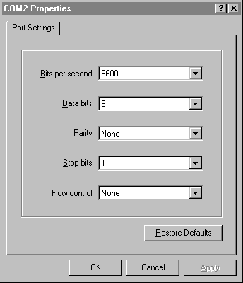 hp48 Explorer communications settings