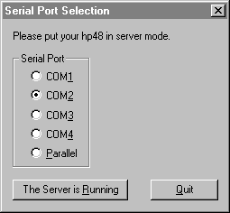 hp48 Explorer port selection